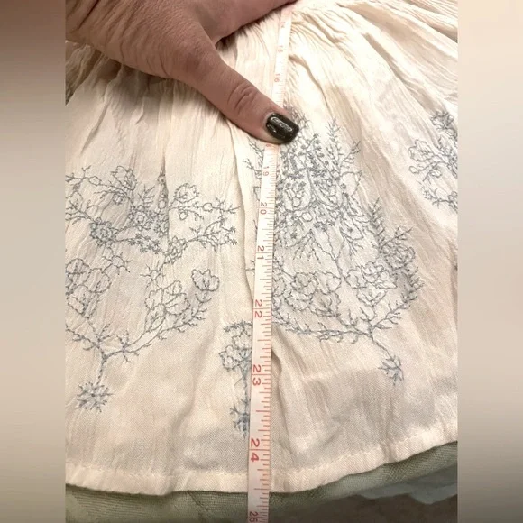 American Eagle Outfitters Blue Embroidered Lace Lightweight Boho Tunic Blouse MD - Picture 11 of 16